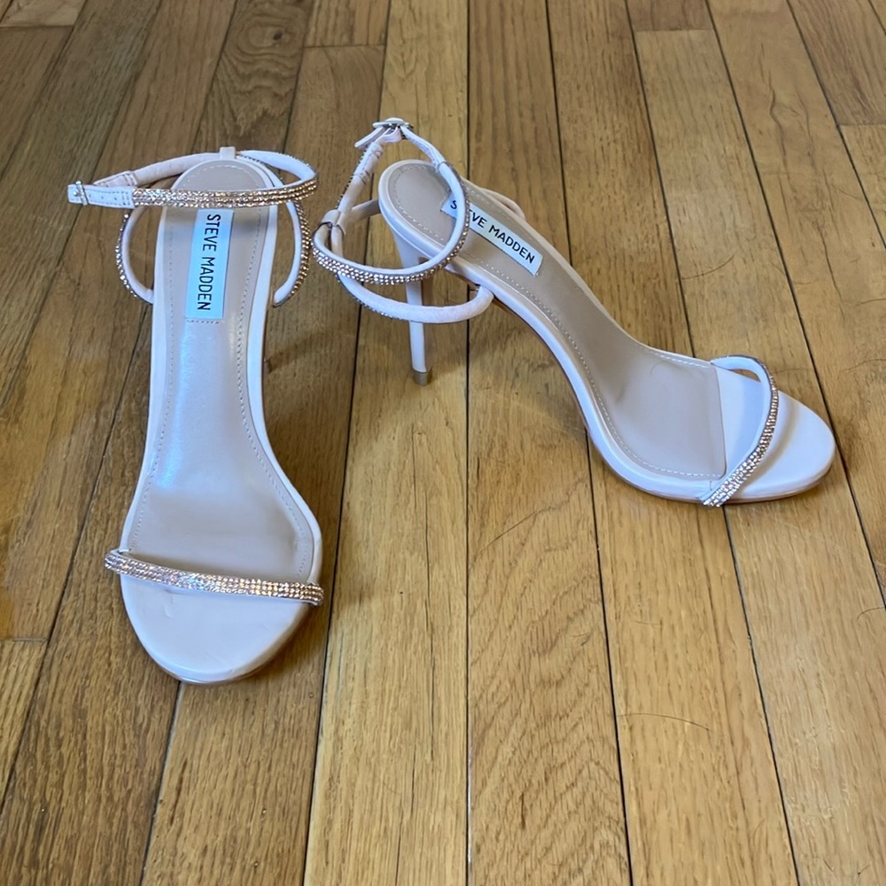 Steve Madden White Strappy Heels